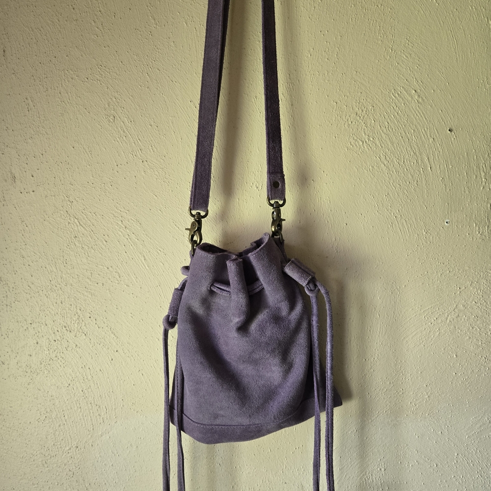 Free People Lavender Suede Bucket Bag